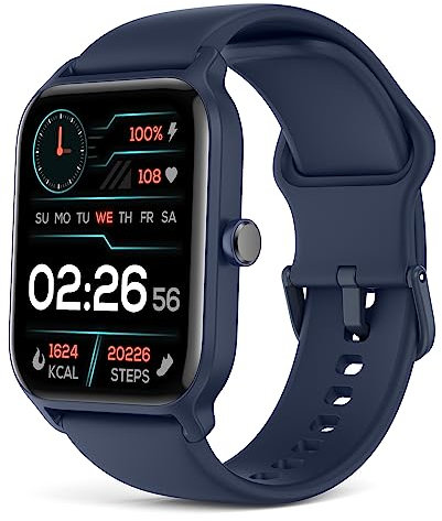 EGQINR Smart Watches, 100+ Fitness Tracker Smartwatch, IP68 Waterproof, Alexa Built-in, Health Monitor for Heart Rate, Sleep, 24/7 Blood Oxygen & Stress, 1.8 HD DIY Watch for Android iPhone