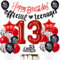 Offizielle Teenager 13. Geburtstag Dekoration Mädchen, Rot Luftballon 13. Geburtstag Mädchen Teenager Schwarz Rot Geburtstagsdeko 13 jahre Mädchen ballon deko