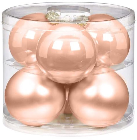 MAGIC Weihnachtskugeln Glas 10cm 6 STK. Christbaumkugeln Christbaumschmuck (Sweet Melone)