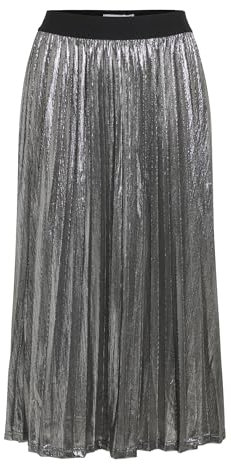 Vila Female Midirock Metallic