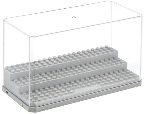 Lassuzie Acryl Schaukasten Vitrine, Baukasten Display Box Staubdichtes Schutzvitrine für Minifiguren Ziegelstein Block Actionfiguren Blöcke Aufbewahrungs Display (A)