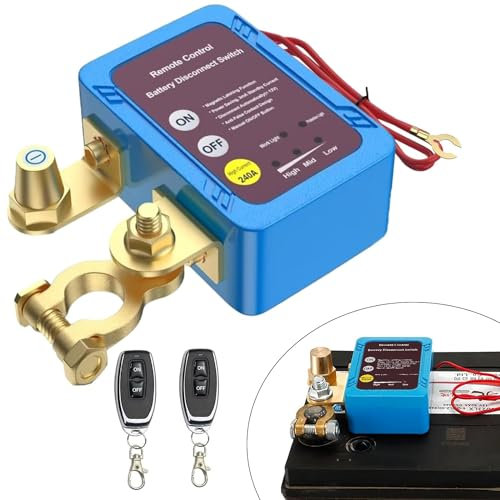 12V 240A Interruptor de Desconexión de Batería Remota, Desconectador De Bateria Coche, Corta Corriente Bateria Coche, con 2 Telecontrol, Interruptor de Batería del Control para Coche Para Coche