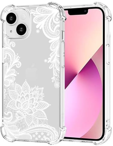 Sidande Case for iPhone 13 Mini Case, Apple 13 Mini 5.4 Case for Girls Women, Clear Floral Soft Flexible TPU Slim Phone Protective Case Cover for iPhone 13 Mini Mandala