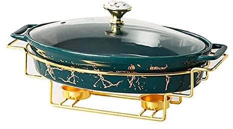 Generisch Keramik-Chafer mit Marmorimitat – Chafing Dish Buffet-Set für Hochzeiten, Partys, Bankette, Catering-Events – Buffet-Wärmer-Set
