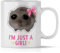 mindmonkeys® Sad Hamster Meme Lustige Tassen Hamsti Lustige Sprüche Tasse | Im just a Girli | Geschenke für Frauen beste Freundin Kollegin | Büro Kaffee Tasse | Keramik 300 ml
