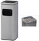 Qualiware Large Outdoor Rubbish Bin - Stainless Steel Trash Bin with Lid for Garden, Backyard, Home, Office, Pub, Restaurant Indoor (Silver)