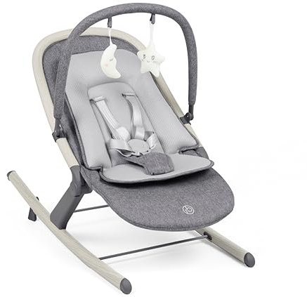 Ickle Bubba Stella Baby Rocker – Suitable from Birth to 9kg (Approx. 9 Months), Adjustable Bouncer with 3 Recline Positions, 5-Point Safety Harness, Breathable Mesh Liner, & Sensory Toys