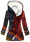 Wintermantel Damen Lang Daunenmantel Aufdruck Mantel Winterjacke Warm Gefüttert Übergangsjacke Fleecejacke Mit Kapuze Daunenjacke Dicke Jacke Winter Wollmantel Frauen Mit Taschen Damen-Jacken