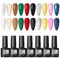 COSCELIA Vernis Semi Permanent Kit,10 Couleurs Série Vernis Gel Soak Off UV/LED Vernis à Ongles Rouge fonc, Vert, Or, Argent brillant,pour Nail Art Manucure,7ML