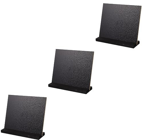 VILLCASE 6 Sätze Tafel Schilder Tischkarten Message-Board-Schild Whiteboard mit Ständer schreibtablett schreibtsichunterlagen tavlit Esstischbretter aus Holz Desktop-Ornament hölzern Black