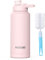 Kiocko botella agua acero inoxidable,1 litro, 800 ml, 600 ml, sin BPA, a prueba de fugas, botella agua gimnasio térmica para escuela, deportes, ciclismo, gimnasio, niños y niñas（Rosa）