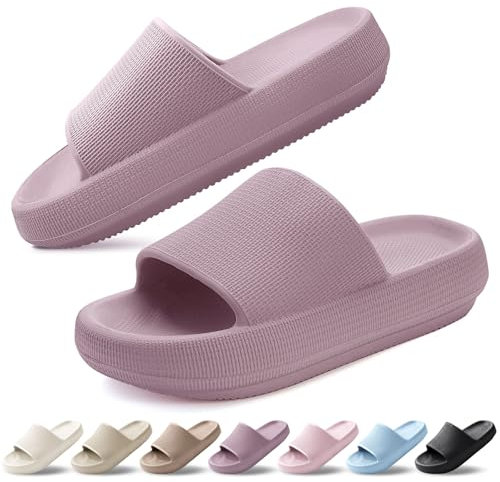 BAXIWUY Ciabatte Donna Uomo Estive Pantofole da Casa Ultra Morbide e Comode Slide Antiscivolo Nuvola Ciabatte da Mare Doccia Spiaggia Piscina Sandalo Unisex Blush, 42-43 EU