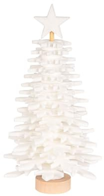 Ideen mit Herz | Filz-Tannenbaum zum Zusammenbauen | DIY Bastelset | Weihnachtsdeko (Weiß 21,5 cm)