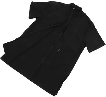 VERDANVERSE Tierkosmetiker Kleidung aus Nylon Tiersalon Pflegeschürze mit Reißverschluss Antistatische Badeuniform für Zuhause und Tierhandlung Schwarz XXL Mittellang