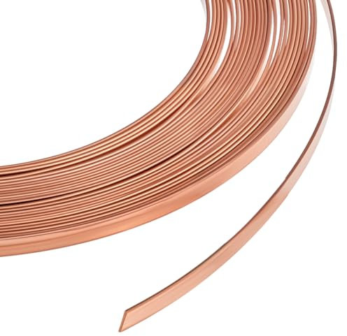 BENECREAT Alambre plano de cobre puro de 6 m, 2,5 mm de ancho, alambre plano para joyas, resistente al deslustre, para fabricación de joyas DIY