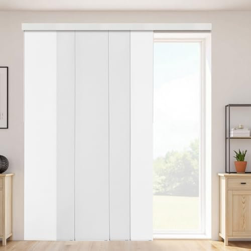 VEVOR Panel Track Blinds, Extendable Track from 116 cm to 218 cm W, Trimmable Panel Curtains Up to 243cm H, Adjustable Vertical Panel Blinds for Sliding Doors, Patio Doors, Room Divider, Window, White