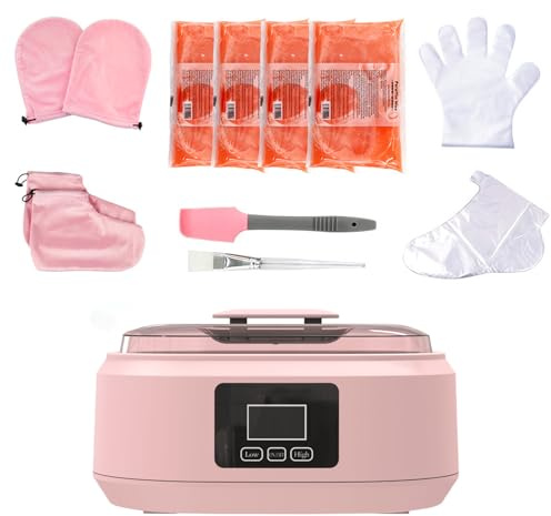 Parafin Wax Warmer, Everything in One Kit, Precision Temperature Control, Moisturizing and Exfoliating, Ideal for Home Paraffin Baths pink