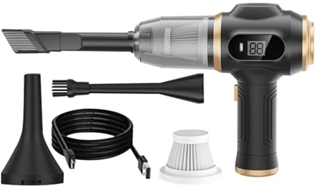 Générique Aspirateur sans Fil Nomade - Balai Mains Puissant Voiture | Dépoussiéreur Auto Rechargeable | 60W Forte Aspiration 2000mAh | Maison Auto Poils Clavier Chambre Voyage Nettoyage