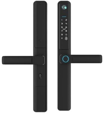 Cerradura inteligente de puerta corredera con huella dactilar, cerradura de puerta delgada electrónica biométrica, entrada sin llave, for oficina en casa cerradura inteligente
