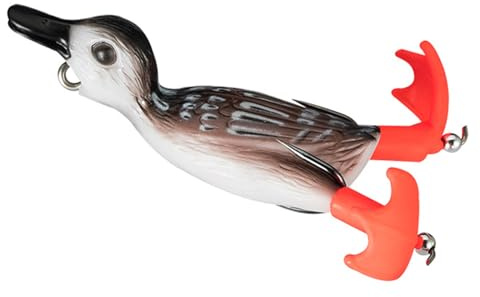 GMBYLBY 3D Angelköder, Enten Topwaters Schwimmköder, realistische Entenköder, weiche Köder, Angelköder für Süß und Salzwasser, künstliche plätschernde, spritzende Füße