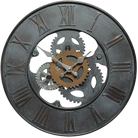 Ambiente Haus 84605 Zahnrad Uhr 39 cm
