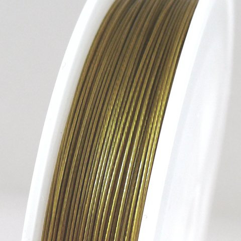 55m Schmuckdraht Basteldraht altgold nylonummantelt 0,45mm Draht -1291