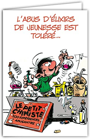 Gaston Lagaffe glct-0143 mit Mustern Geburtstagskarte Alter/Jugend/Chemie Chemiker