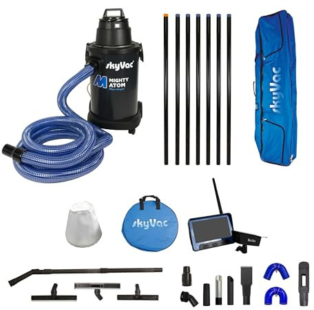 SkyVac Mighty Atom Gutter Cleaning Machine 10.5M/34ft Reach With Real Time Inspection Camera