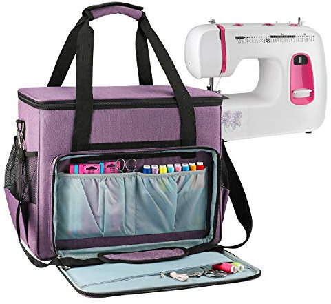 JOZEA Nähmaschinentasche,stabile Transport und Aufbewahrungs Tasche für die meisten gängigen Haushaltsnähmaschinen und Nähmaschine Zubehör
