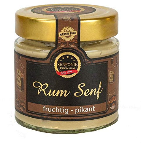 Altenburger Original Senfonie Premium Rum Senf, 180ml im Glas, mittelscharfer Senf verfeinert mit würziger Apfelzubereitung und Rum