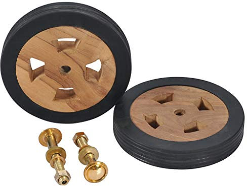 Festnight Ersatzräder für Sonnenliege Gartenliege Ersatzräder Rädersatz Holzrad Holzräder Räder Radsatz Radset 2 STK. Massivholz Teak 14 cm