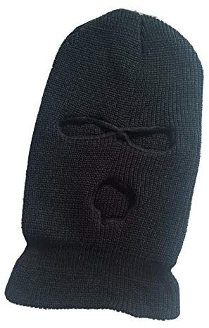High Fashion Damen Herren Sturmhaube Weiche Erwachsene Balaclava 3-Loch Kopfhaube - Mehrere Farben Schwarz