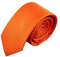 PB Pietro Baldini Krawatte schmal mit Diamanten Struktur - Elegante handgefertigte Krawatte für Herren aus Mikrofaser - 150 x 7 cm -Orange