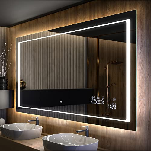 Artforma Badspiegel mit Beleuchtung - Led Spiegel Bad - 120x60 - Badezimmerspiegel Nach Maß - auf Individuelle Bestellung Gefertigt - Modernes Design - Ohne Rahmen