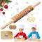 Mattarello, Mattarello di Natale, Goffratura Mattarello, Mattarello di Rilievo, Mattarello in Legno, Mattarello Inciso, Mattarello 3D Rolling Pin, Per Biscotti Natalizi Fai Da Te (A)