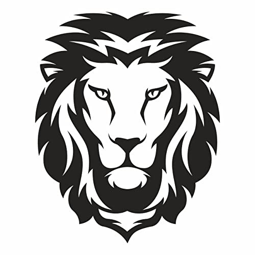 AMA SHOP Aufkleber Löwe Schwarz Modell 2 aus PVC für Wandsticker Auto Motorrad Wohnmobil Boot