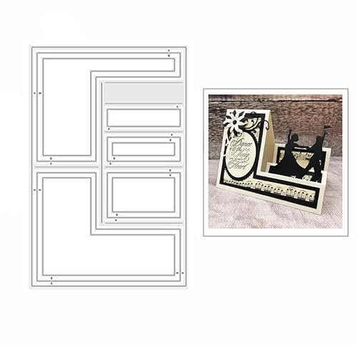 Seitenschrittrahmen Metall Stanzformen, Seitenschritt Rahmen Stanzformen Stanzschablonen für DIY Scrapbooking Karten Dekorative Prägepapier Stanzformen für Scrapbooking Kartenherstellung