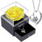 SWEETIME Rose eternelle avec Bijoux Argent 925,Collier Femme boîte de Roses,Pendentif Coeur avec Rose Conservée,Cadeaux de roses jaunes pour elle, Noël, Saint-Valentin, Fête des mères, Anniversaire