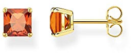Thomas Sabo Damen Ohrstecker in der Farbe Farbe Gold aus 925 Sterlingsilber mit 750 Gelbgold Veredelung mit Zirkonia, Größe: 6x6mm, H2174-472-8