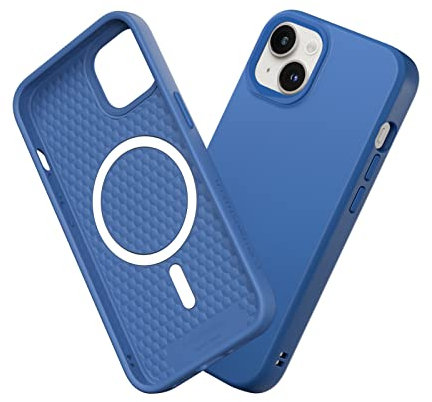 RhinoShield Case kompatibel mit [iPhone 14/13] | SolidSuit - MagSafe-kompatibel -Stoßdämpfende & schlanke Schutzhülle mit Premium Finish - 3.5 Meter Fallschutz - Kobaltblau