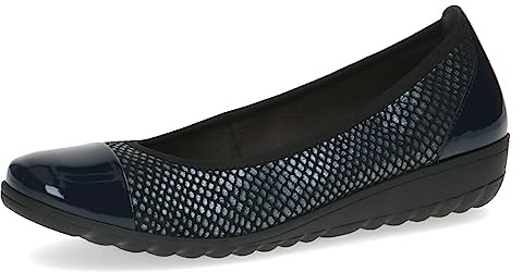 CAPRICE Damen Ballerinas aus Leder mit Keilabsatz, Blau (Ocean Comb), 40 EU