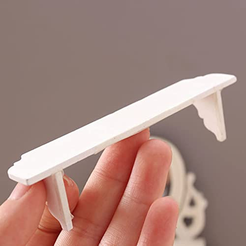 Haloppe Puppenhaus Miniatur Möbel Schrank Modell Spielzeug, 1:12 Regal Display Rack Puppenhaus Zubehör, 1:12 Regal Modell Spielzeug Wandmontiertes Langbrett Miniaturregal Ornament für Puppenhaus Weiß