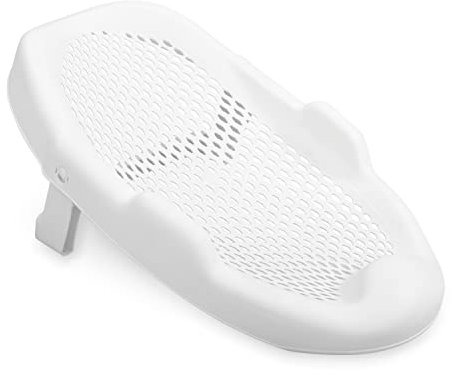 hauck Baby Badesitz für Babybadewannen, Weiche Ergonomische Liegefläche, ab Geburt bis 9 kg, Pflegeleicht, Klein Zusammenklappbar, Kompatibel mit hauck Wash N Fold Wanne (Weiß)