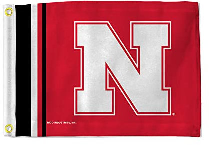 Rico Industries NCAA Nebraska Cornhuskers Stripes 30,5 x 43,2 cm Flagge Utility Flagge – doppelseitig – ideal für Boot/Golfwagen/Zuhause usw.