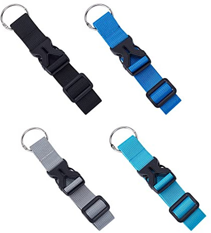 PandaHall 4 Stück Hinzufügen Einer Tasche Gepäckgurt, Jackengreifer Verstellbare Koffergurte Handgepäck Koffergurte Gürtel für Zusätzliche Taschen Reisezubehör