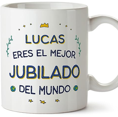 MUGFFINS Tazas Personalizadas para JUBILADO hombre - En Español - Mejor del Mundo - 11 oz / 330 ml - Regalo Personalizable original y divertido