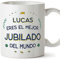 MUGFFINS Tazas Personalizadas para JUBILADO hombre - En Español - Mejor del Mundo - 11 oz / 330 ml - Regalo Personalizable original y divertido
