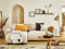 Lisa Design Camelia - ecksofa beidseitig montierbar - 4 Sitzplätze - schlaffunktion und Bettkasten und Taschen - aus Samt Beige