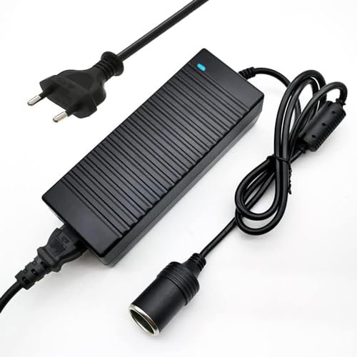 OBEST KFZ Netzadapter Spannungswandler AC auf DC 230V auf 12V 10A 120W Wechselrichter Netzteil Adapter für Kühlbox, Reifenfüller, Auto-Staubsauger