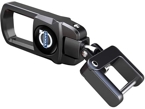 WGRIF Metall-Auto-Schlüsselanhänger für Volvo S60, S90, XC60, XC40, XC90, V60, V90, alle Modelle, Schlüsselanhänger für Herren und Woean, 360 ° drehbar, Schlüsselanhänger Zubehör, (Schwarz)-woerwo,
